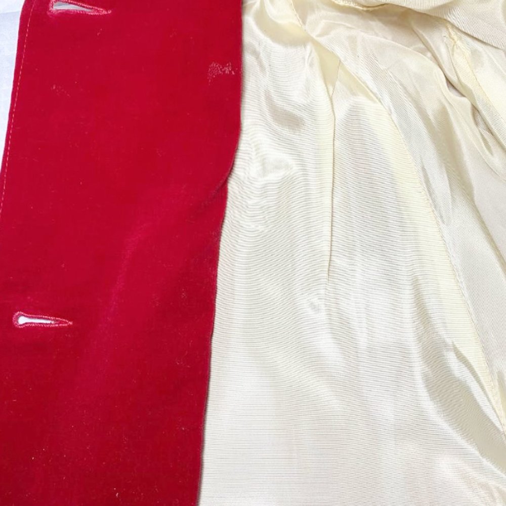 VINTAGE 1930'S Handmaid's Tale Holiday Velvet Maxi Coat w/ built in scarf - Picture 8 of 8